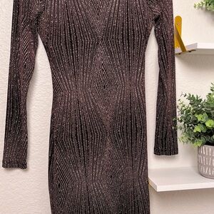 Elegant Black and Silver Geometric Dress